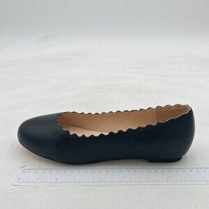 FSJ Black Women Closed Round Toe Flats Slip On Ballet Flats Casual Flat Shoes